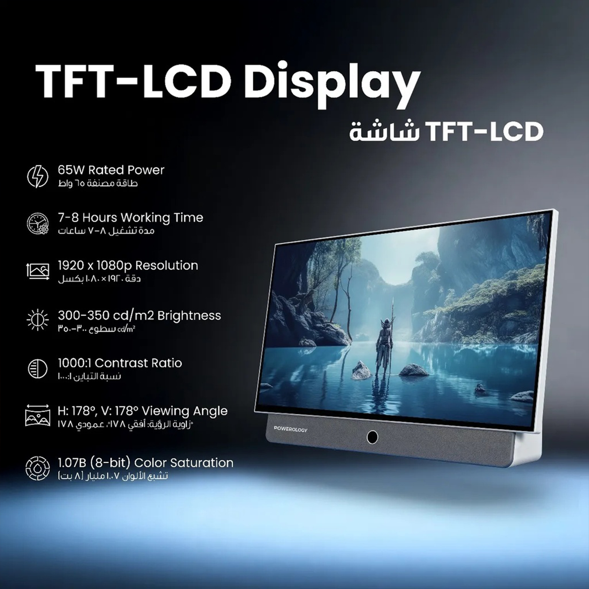 Portable FHD Smart TV – 27″ Wireless Smart Screen by Powerology