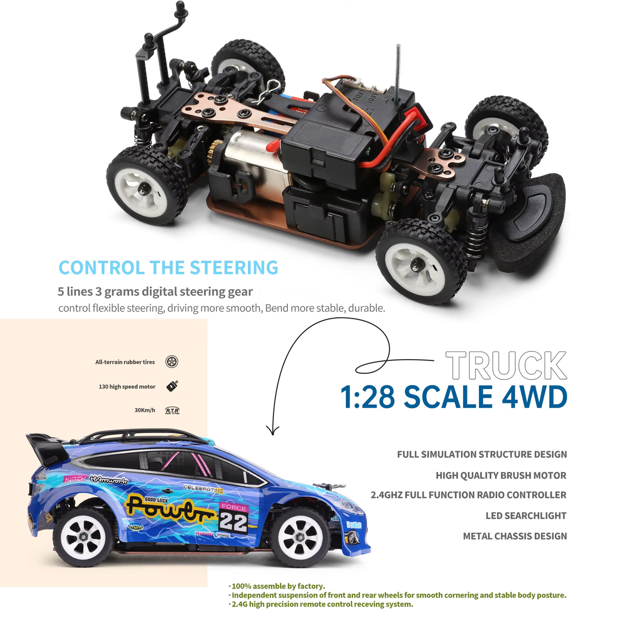 1:28 Scale High-Speed RC Drift Car with Metal Chassis & 4WD | RC car | SASKA Trading