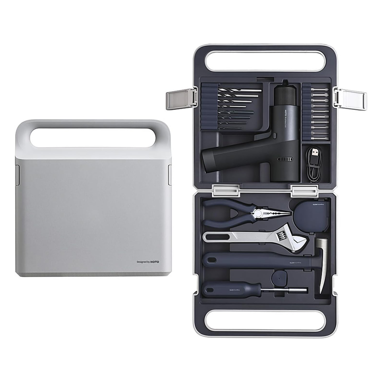 12V Brushless Drill Tool Set – Cordless Smart Drill Kit with LED Display, 30Nm Torque & Full Home Repair Tools by HOTO