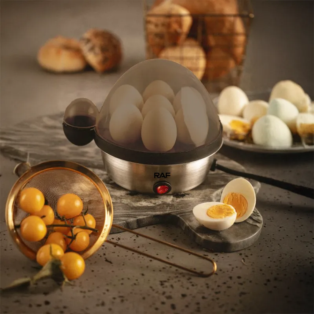 غلاية بيض كهربائية - 350 واط، تتسع حتى 7 بيضات، إيقاف تشغيل تلقائي، طرية - متوسطة - صلبة، من RAF