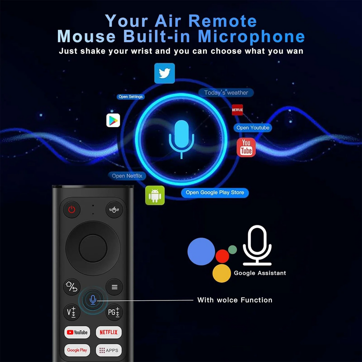 Rechargeable Voice Air Mouse with Mini Keyboard Wireless | Laser Mouse | SASKA Trading