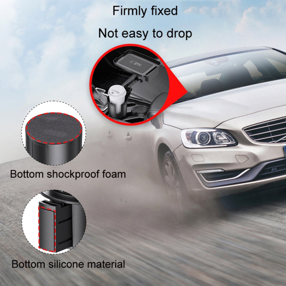 2-in-1 Adjustable Car Cup Holder with Rotating Tray | Car organizer | SASKA Trading