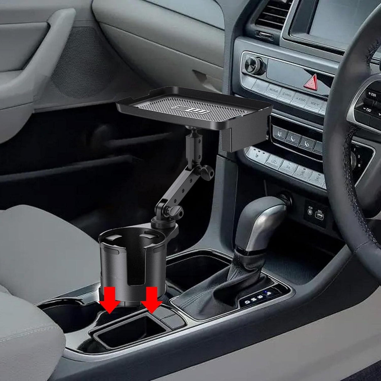 2-in-1 Adjustable Car Cup Holder with Rotating Tray | Car organizer | SASKA Trading