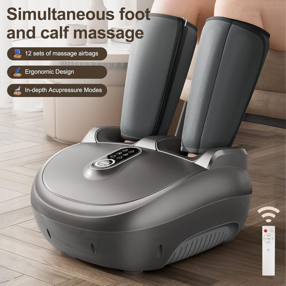 2-in-1 Shiatsu Foot & Calf Massager with Heat | Massager | SASKA Trading