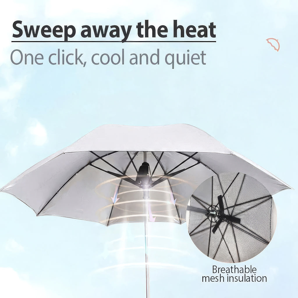 3-in-1 Cooling Sun Umbrella with Built-in Fan & Mist Sprayer
