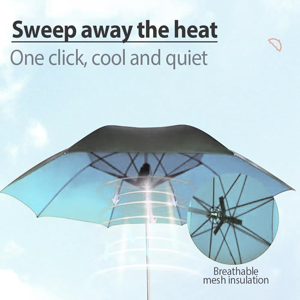 3-in-1 Cooling Sun Umbrella with Built-in Fan & Mist Sprayer | Umbrella | SASKA Trading