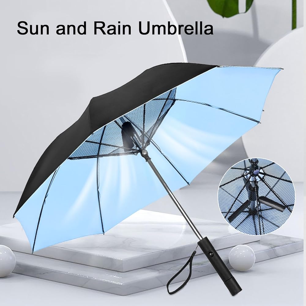 3-in-1 Cooling Sun Umbrella with Built-in Fan & Mist Sprayer | Umbrella | SASKA Trading