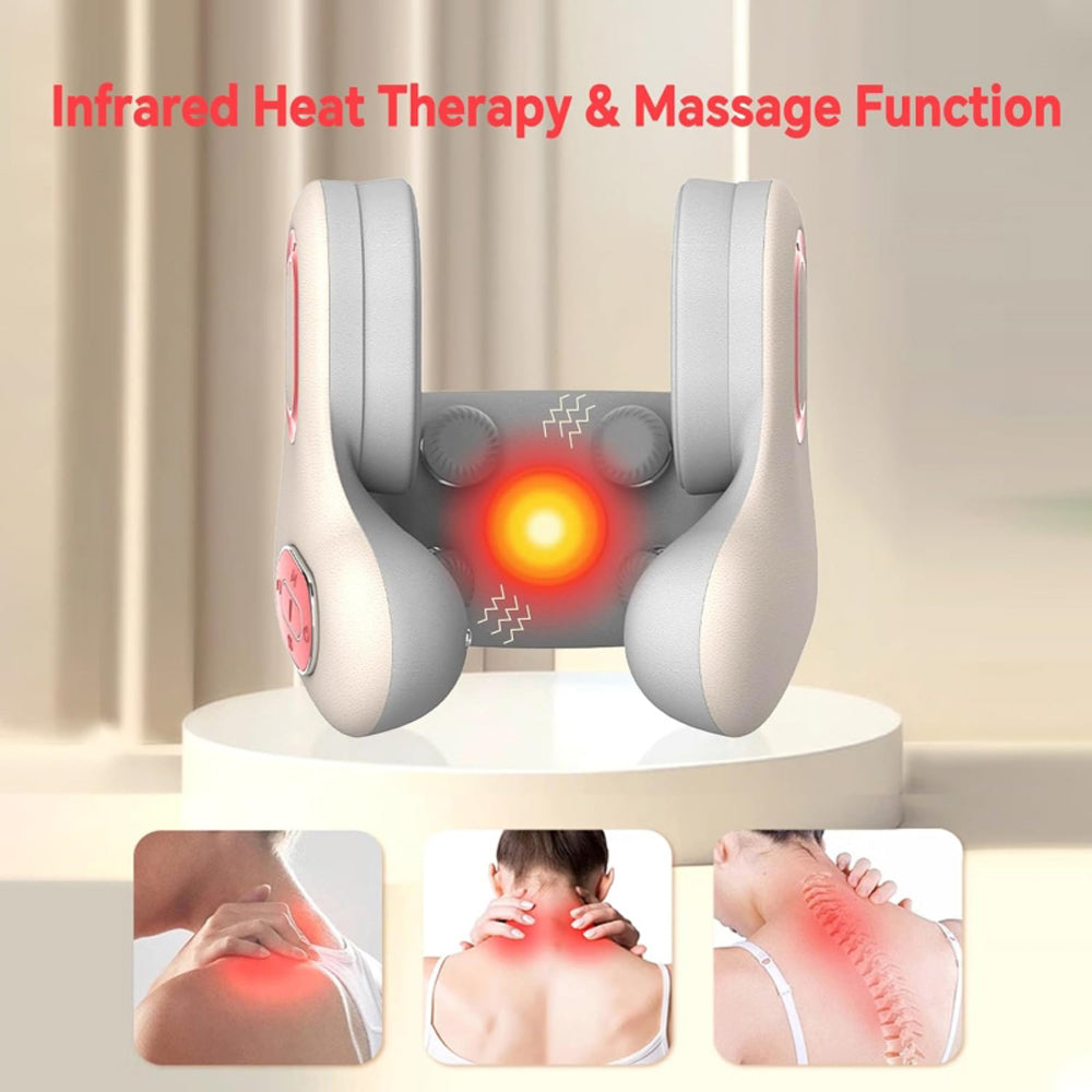 3-in-1 Bluetooth Heated Memory Foam Travel Pillow | Neck Massager | SASKA Trading