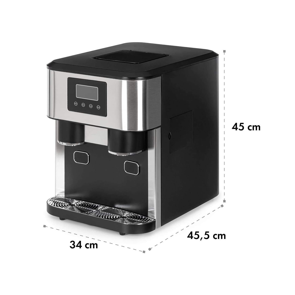 3-in-1 Countertop Ice Maker Machine – Ice Cubes, Crushed Ice & Cold Water Dispenser with Touch LCD | Ice Maker Machine | SASKA Trading