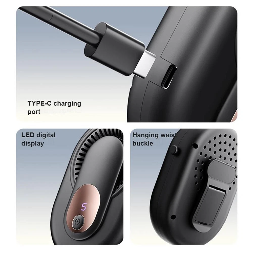 4-Speed Hanging Waist & Neck Fan with Digital Display | Portable Fan | SASKA Trading