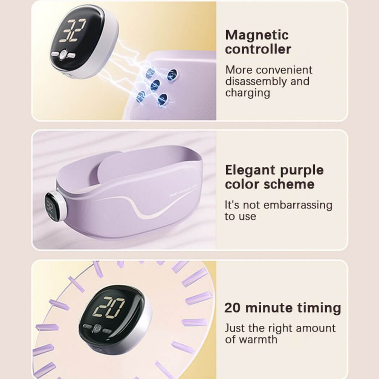 4-in-1 Waist Belt Massager – Heat, Vibration by TechLove | Massager | SASKA Trading