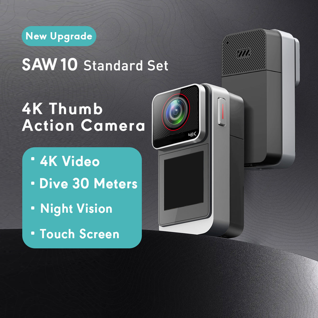 SAW10 4K Mini WiFi Action Camera, Magnetic Body Cam for Cycling, Motorbike, Diving & Outdoor Adventures