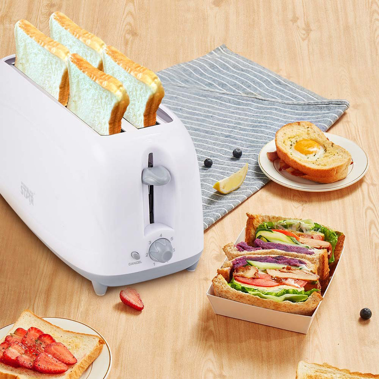 4-Slice Sandwich & Breakfast Maker ST-9360 by Winning Star | Toaster | SASKA Trading