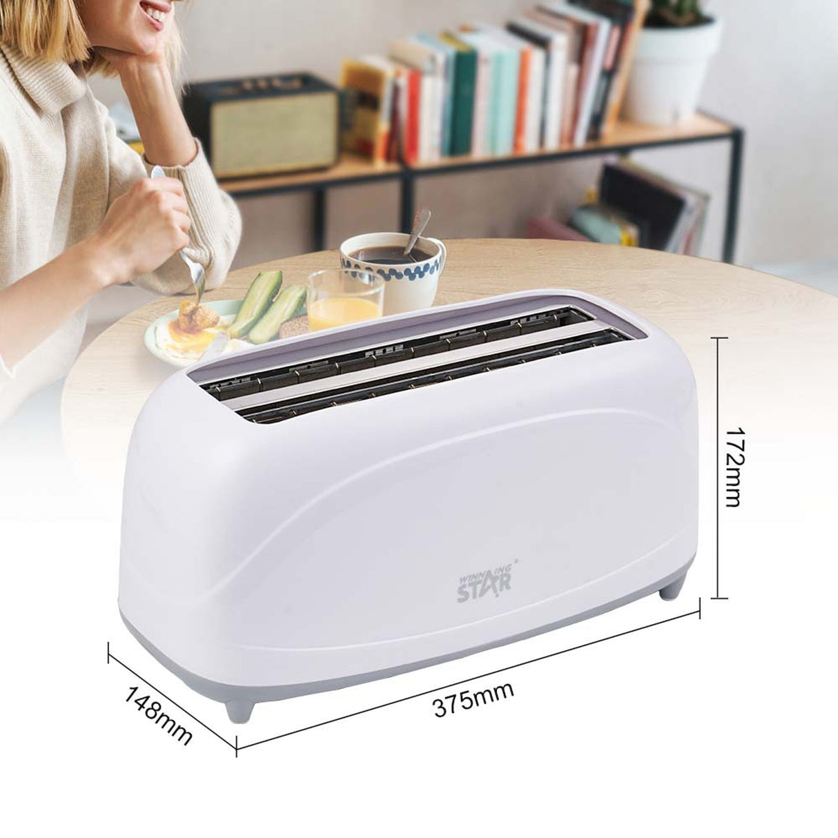 4-Slice Sandwich & Breakfast Maker ST-9360 by Winning Star | Toaster | SASKA Trading