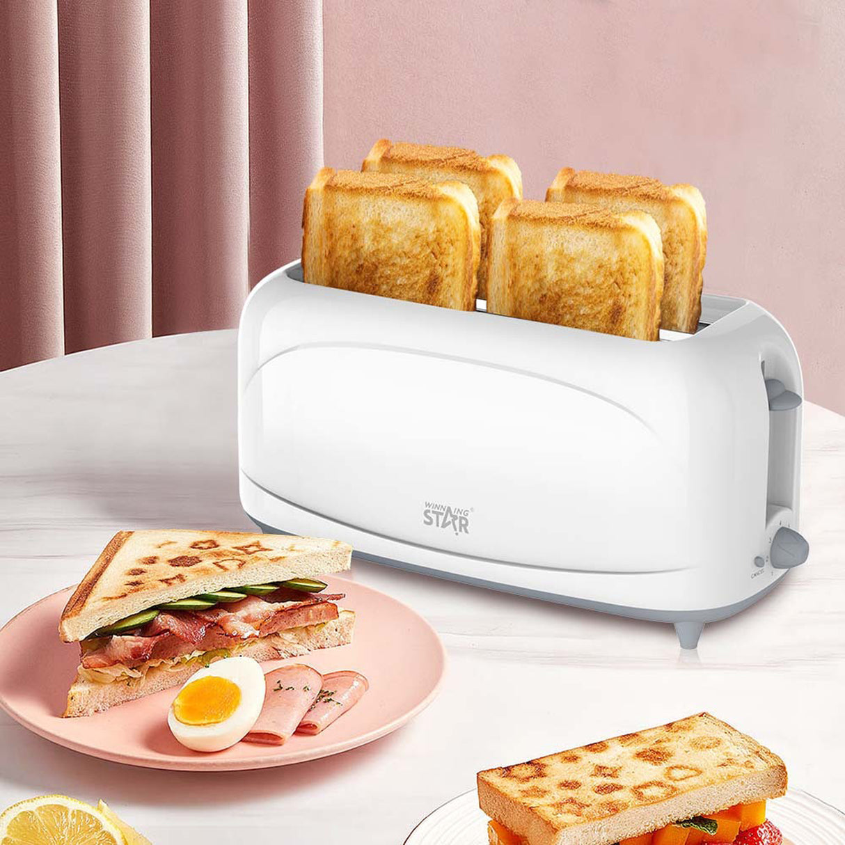 4-Slice Sandwich & Breakfast Maker ST-9360 by Winning Star | Toaster | SASKA Trading