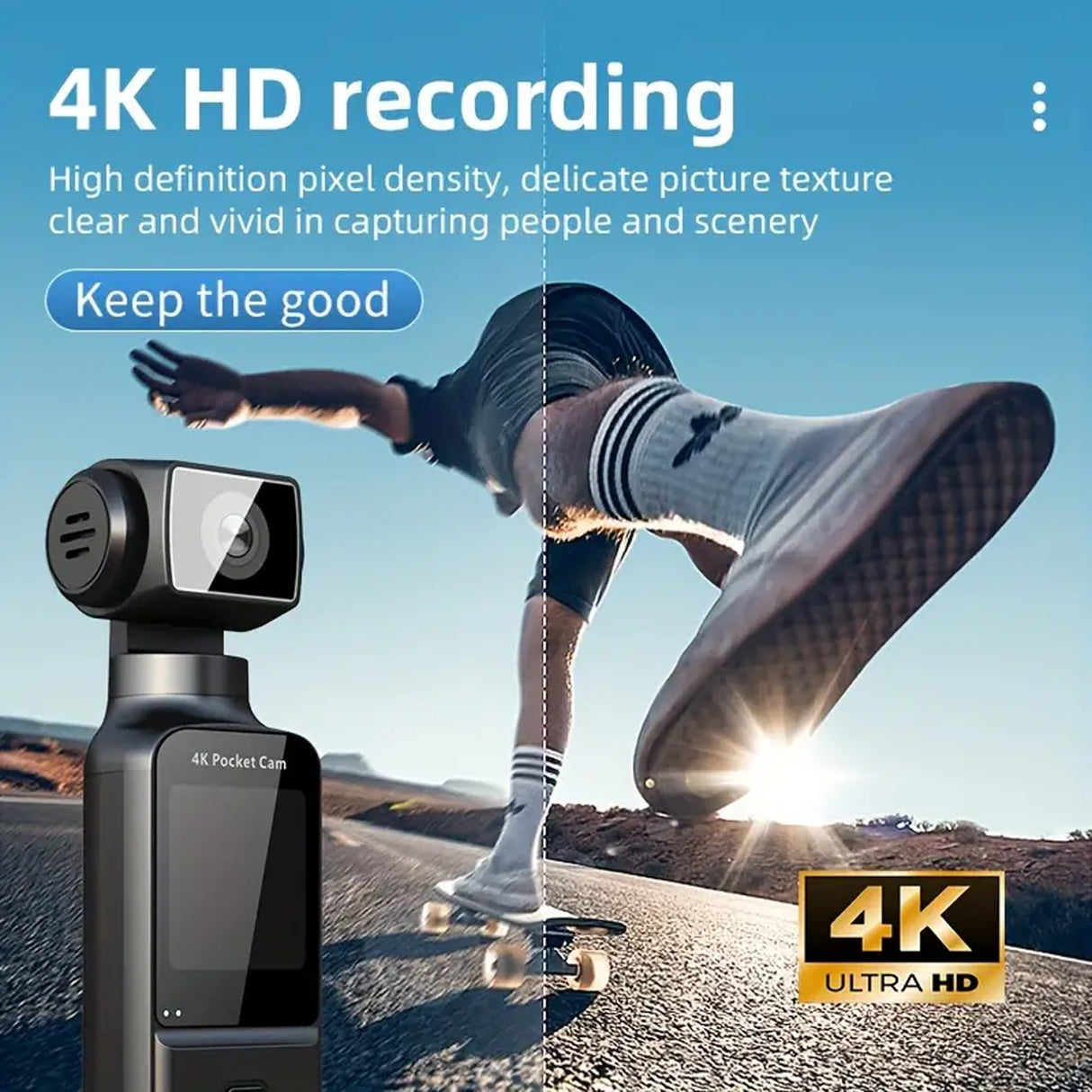4K Pocket Body Camera 150 degree Lens, External Microphone | Action Camera | SASKA Trading