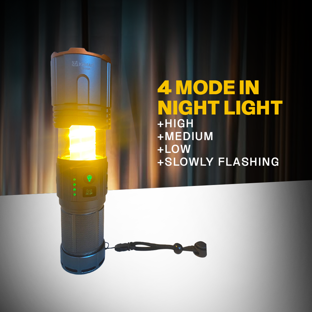 Rechargeable High-Power Flashlight YM-520 by YEMAO | Flashlight | SASKA Trading