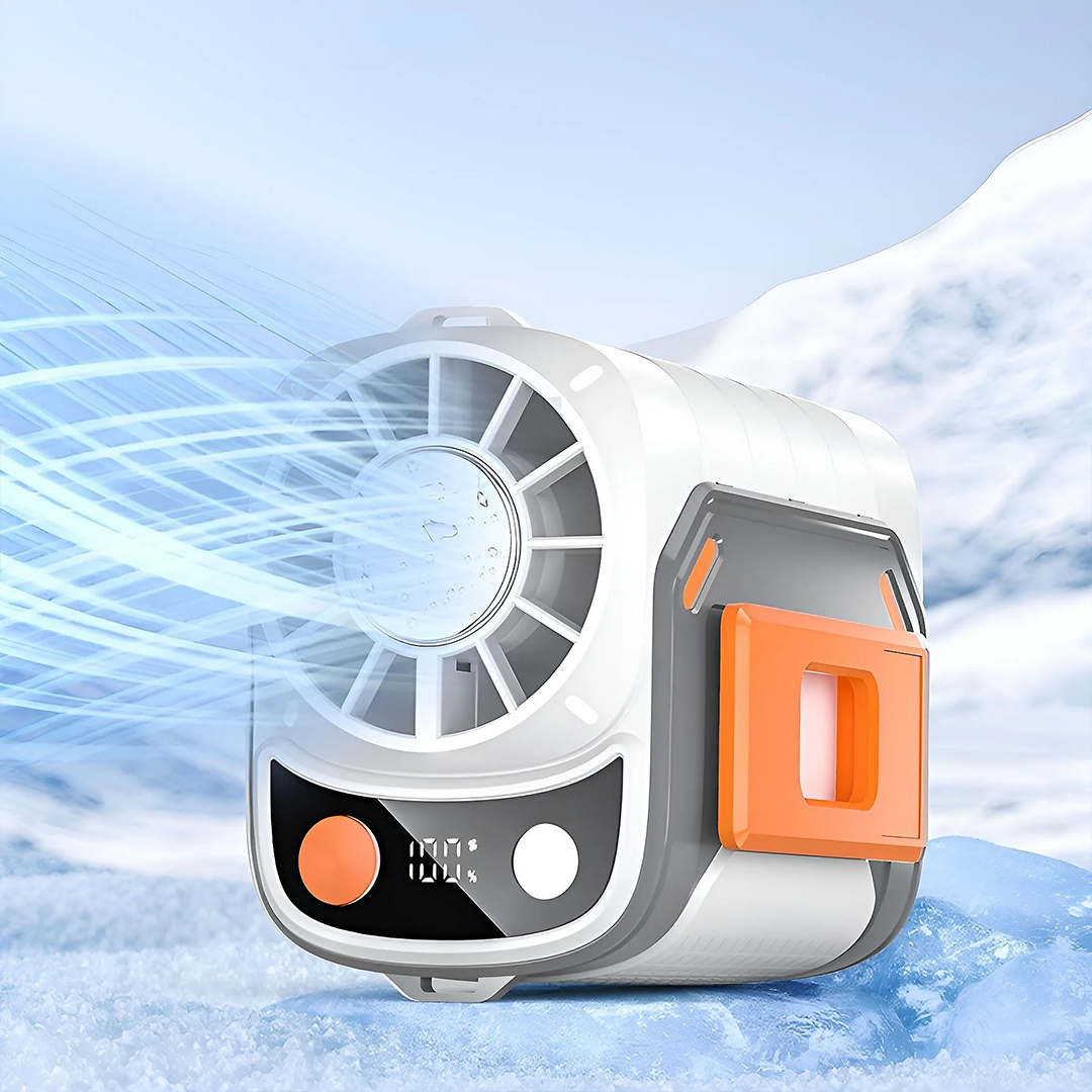 5 Speed Portable Waist Fan with Power Bank & LED Light | Wearable Cooling Fan | SASKA Trading