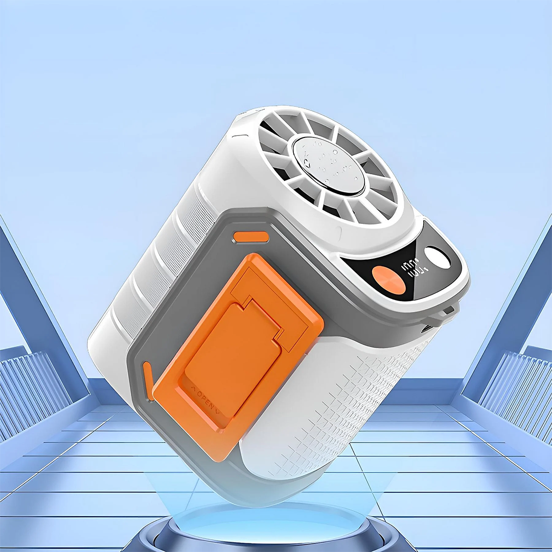 5 Speed Portable Waist Fan with Power Bank & LED Light | Wearable Cooling Fan | SASKA Trading