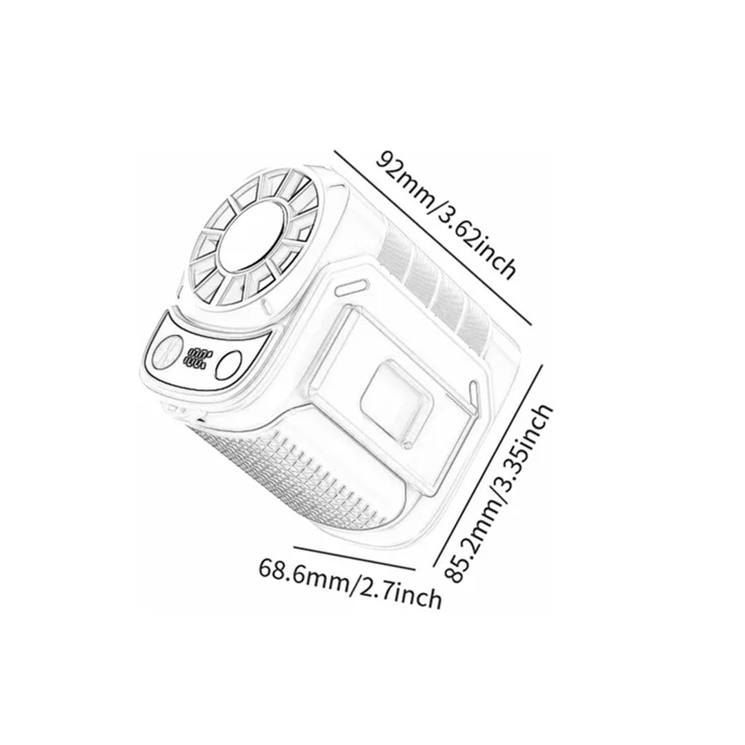 5 Speed Portable Waist Fan with Power Bank & LED Light | Wearable Cooling Fan | SASKA Trading