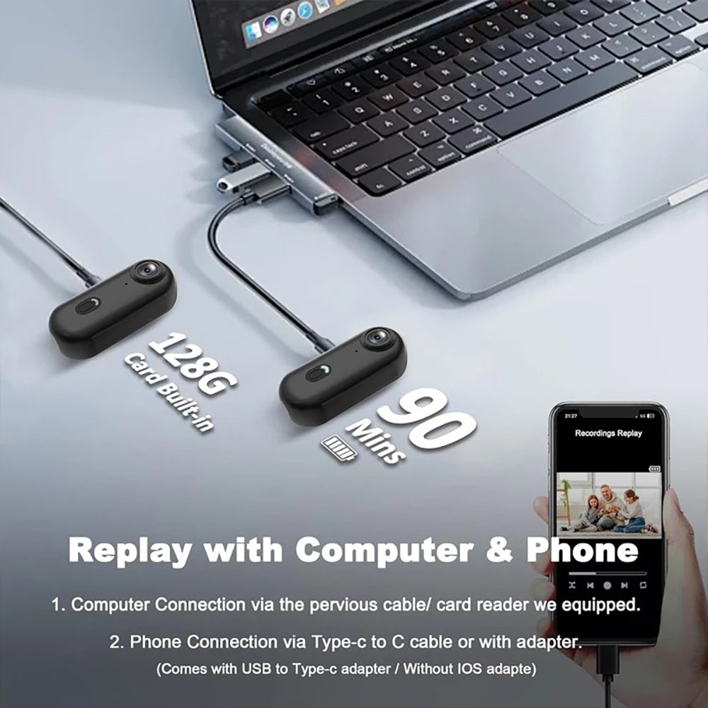 4K Wearable Mini Sports Camera – 4K UHD Action Cam with Magnetic Mount, Wi‑Fi, 140° Wide Angle, Long Battery Life | Mini Camera | SASKA Trading