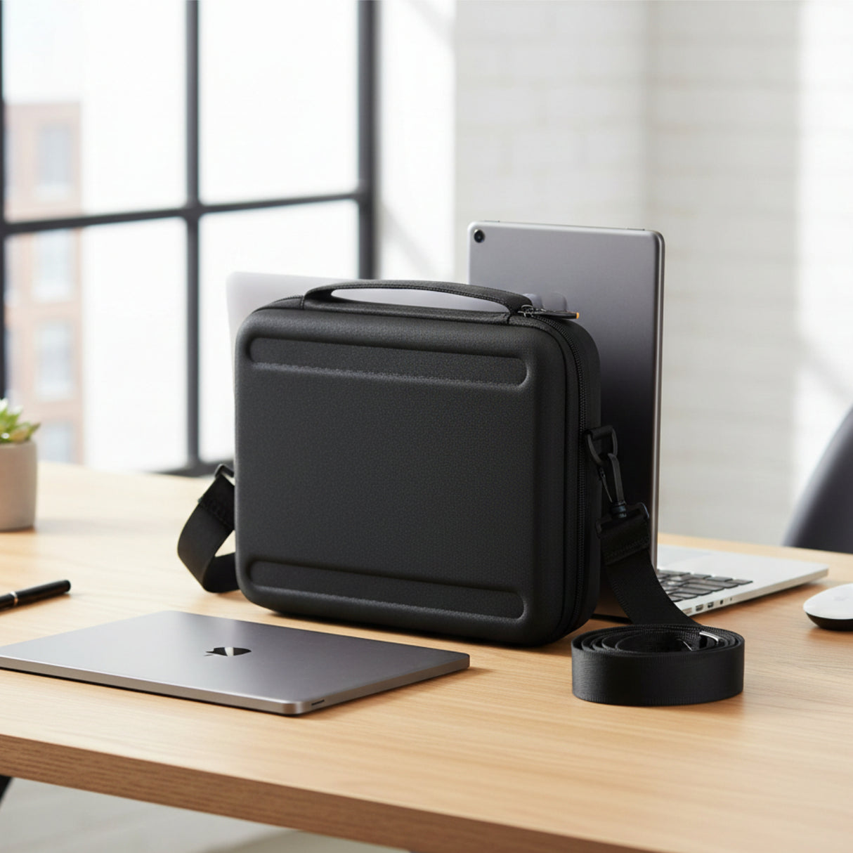 Parallel Hardshell Laptop Bag with Compartments for 12.9"-13.3" iPad and MacBook by WiWU