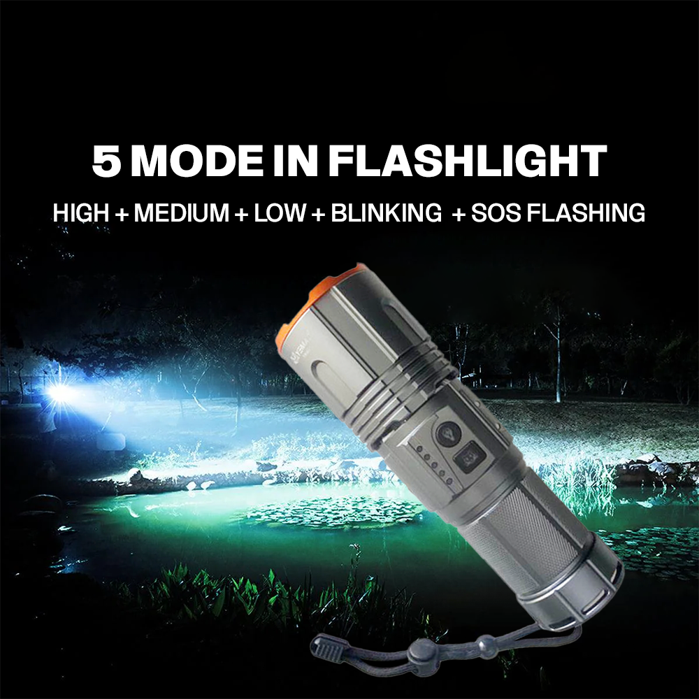 Rechargeable High-Power Flashlight YM-520 by YEMAO | Flashlight | SASKA Trading
