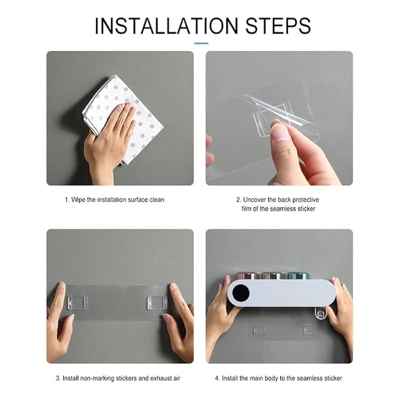 حامل فرشاة الأسنان الكهربائية المثبت على الحائط مع 3 أكواب، معقم للأشعة فوق البنفسجية وموزع معجون أسنان - منظم حمام ذكي من ECOCO