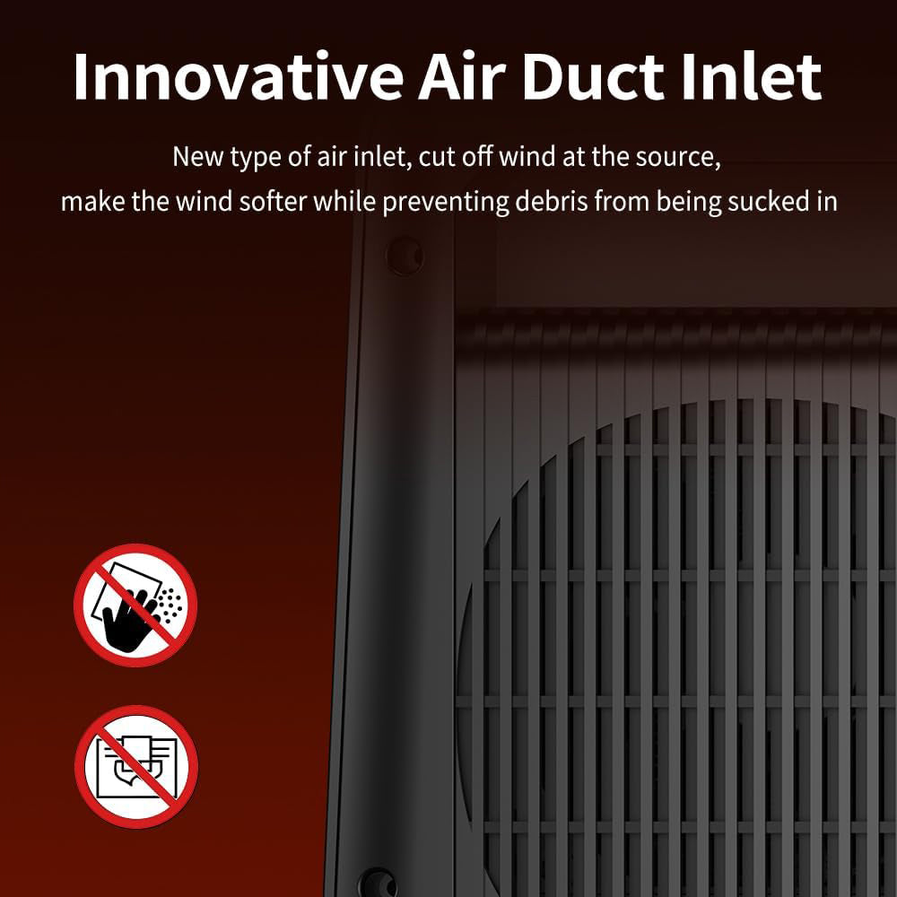 مدفأة كهربائية صغيرة مزودة بمنظم حرارة - مدفأة سيراميك سريعة التسخين مع إضاءة محيطة ديناميكية