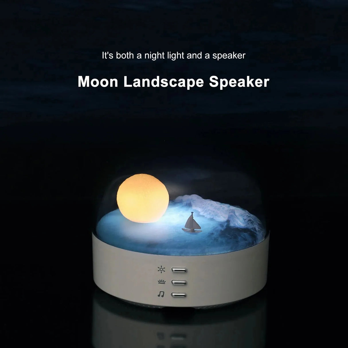 Moon Landscape Lamp with Bluetooth Speaker | Bedside Lamp | SASKA Trading