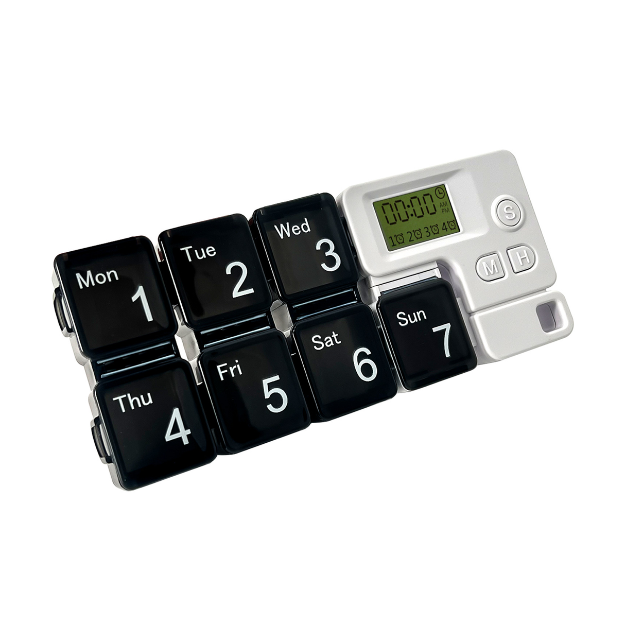 7-Day Portable Pill Box Organizer – Weekly Medication Reminder with Time Labels & Secure Compartments | Pill Box Organizer | saska| saska.ae