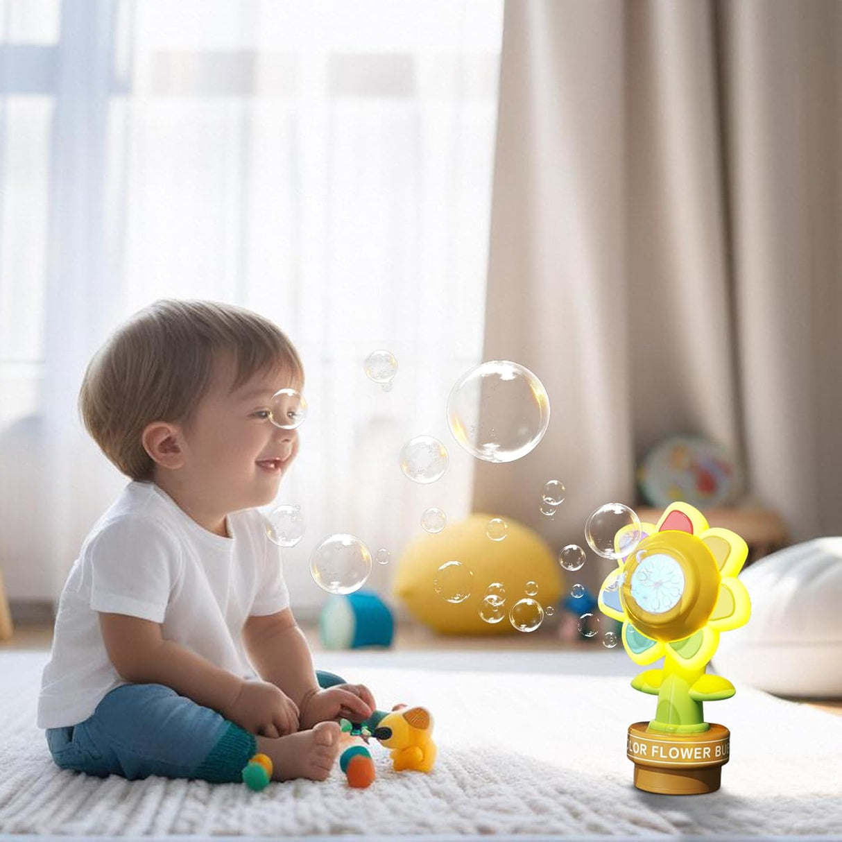 Dancing Sunflower Bubble Machine with Remote Control | Bubble machine | SASKA Trading