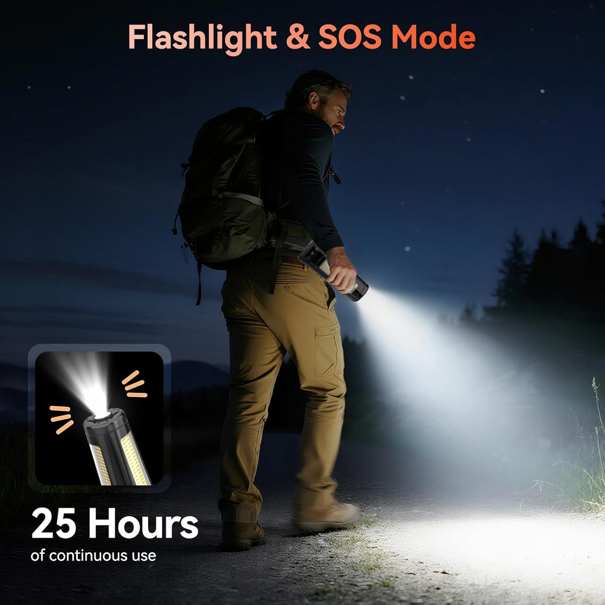 Portable Solar LED Work Light – Rechargeable Camping Lantern with Adjustable Brightness and USB Charging