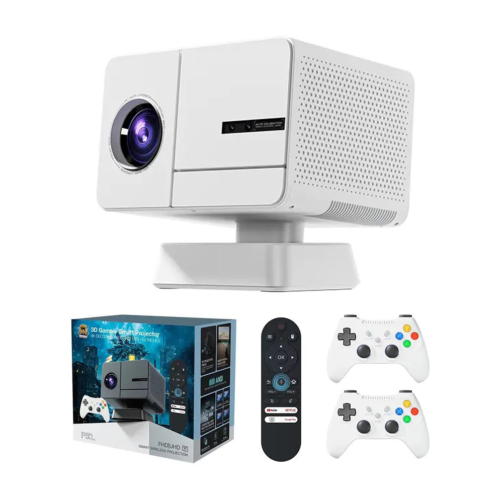 3D Game & Smart Android Projector, WiFi, Big Screen Up to 150 Inch, 2 Gamepads