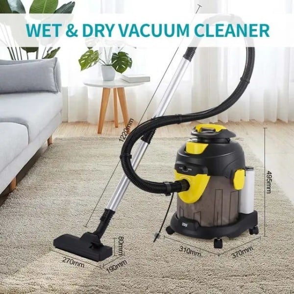 High Suction Power Wet and Dry Vacuum Cleaner 1400W 15L with HEPA Filter by Winning Star | Vacuum Cleaner | SASKA Trading