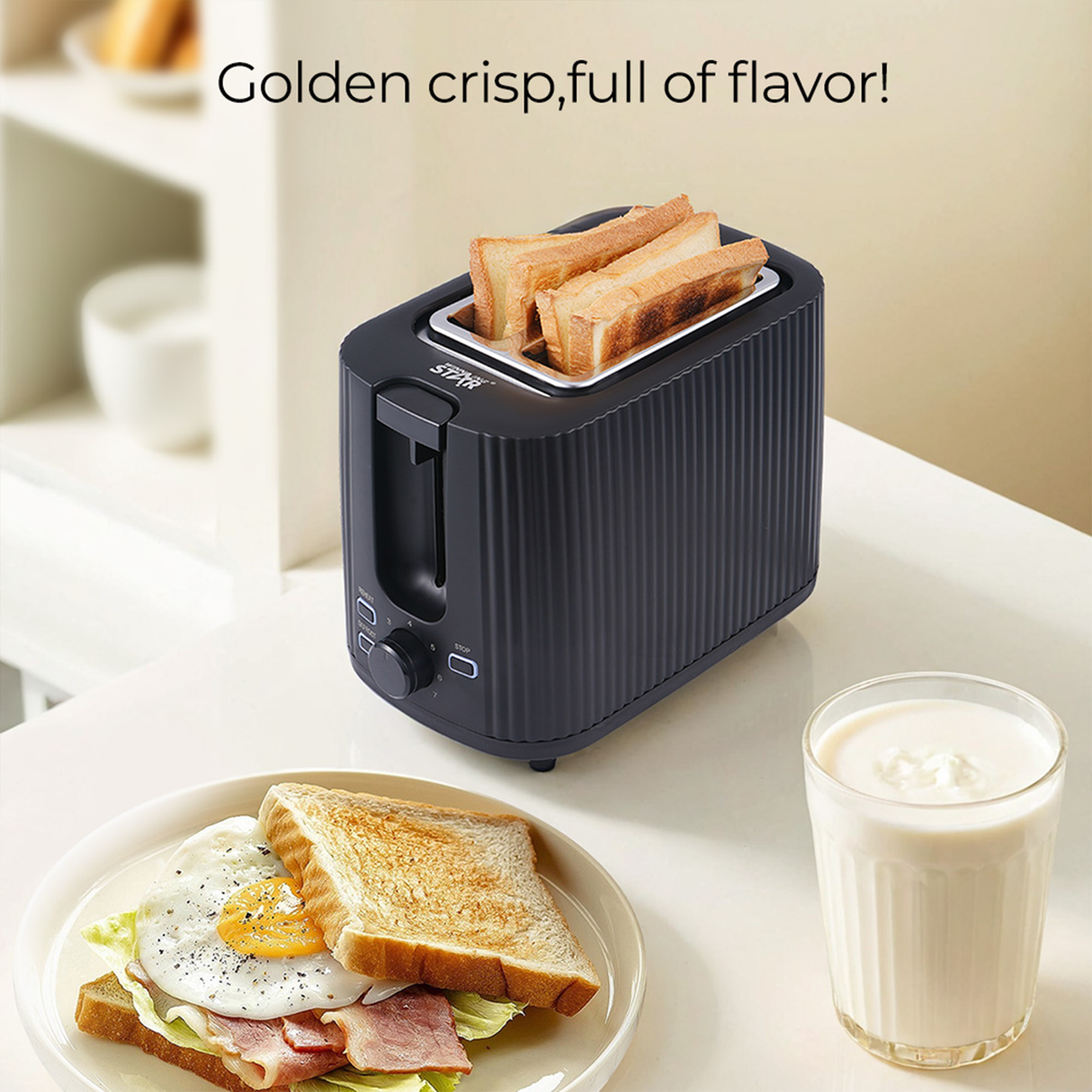 930W Long Slot 2-Slice Stainless Steel Toaster with Defrost & 7 Browning Settings ST-90601 by Winning Star | Toaster | SASKA Trading