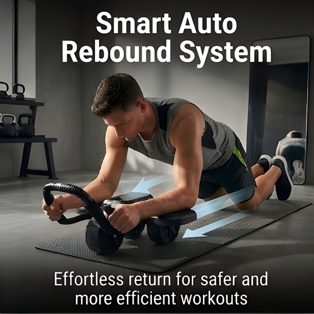 ABS Roller, Dual Wheel, LED Display, Auto Rebound, Anti-Slip, Type-C, Black by Green lion