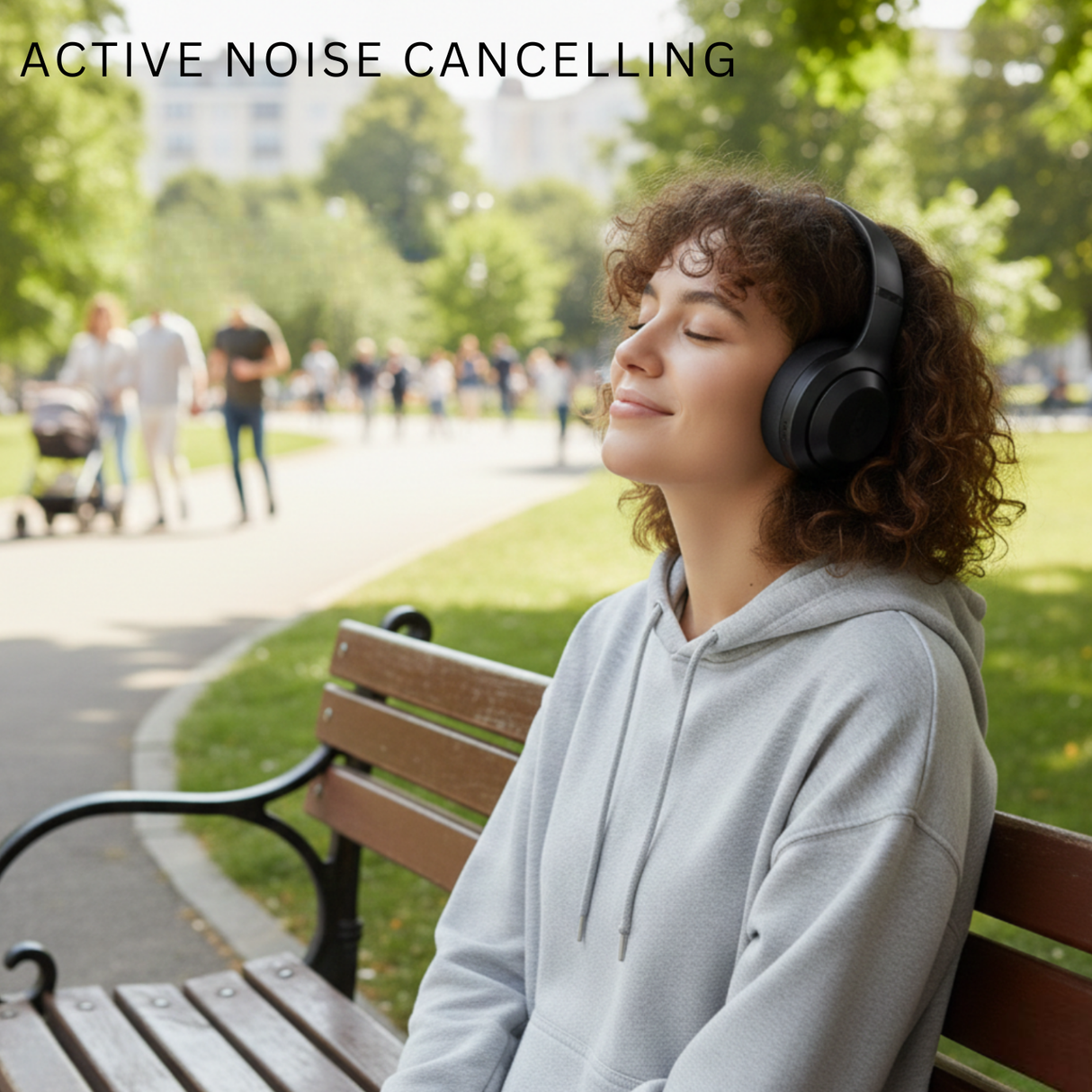 سماعات رأس لاسلكية فوق الأذن بتقنية إلغاء الضوضاء النشط الهجين من WiWU