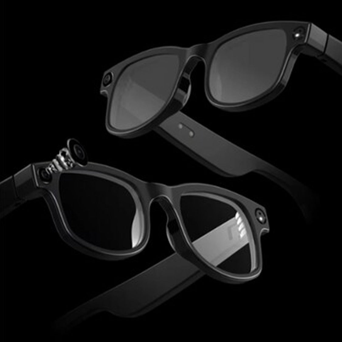 AI Smart Glasses with HD Camera 720P Video Recording Open-Ear Bluetooth Audio AI Image Recognition and Interchangeable Lenses