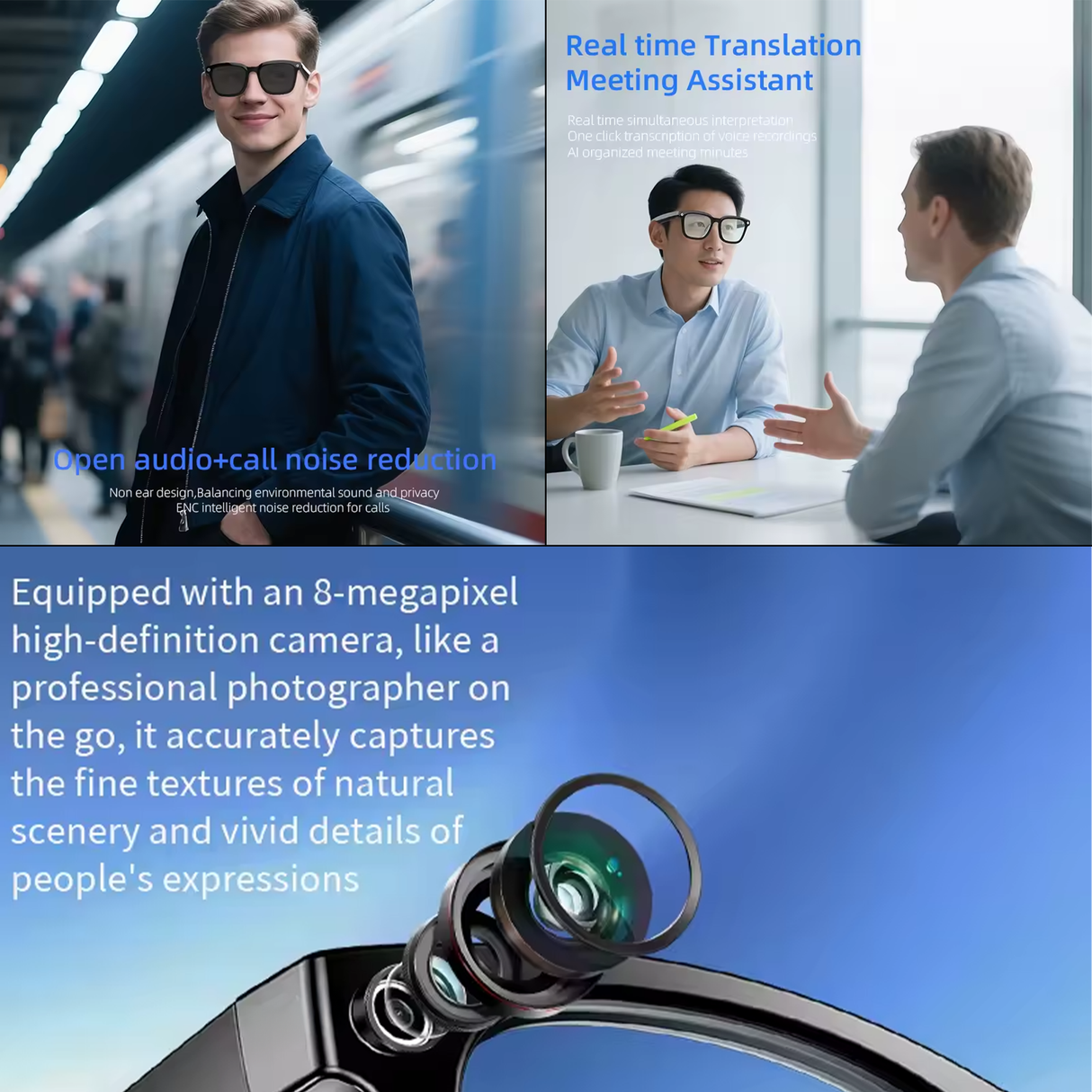 AI Smart Camera Glasses with Speakers | camera glasses | SASKA Trading
