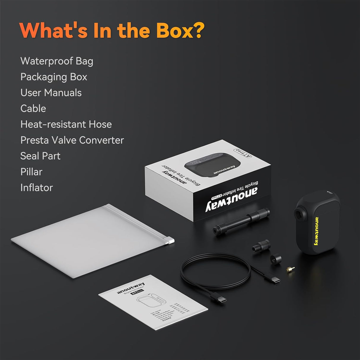 AT1 Pro Smart Electric Tire Inflator – 120 PSI Portable Air Pump with LCD Display & Auto Shut-Off by anoutway