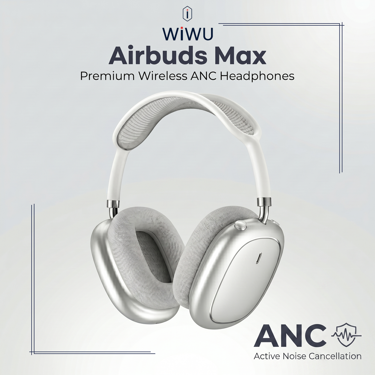 Airbuds Max سماعات رأس مريحة لاسلكية بتقنية بلوتوث مع إلغاء الضوضاء من WiWU