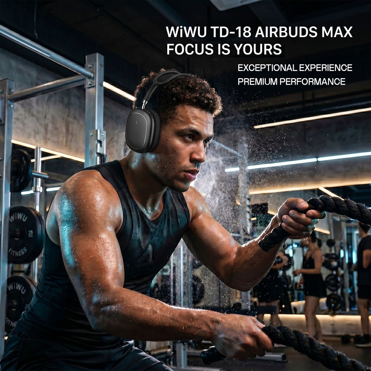 Airbuds Max سماعات رأس مريحة لاسلكية بتقنية بلوتوث مع إلغاء الضوضاء من WiWU