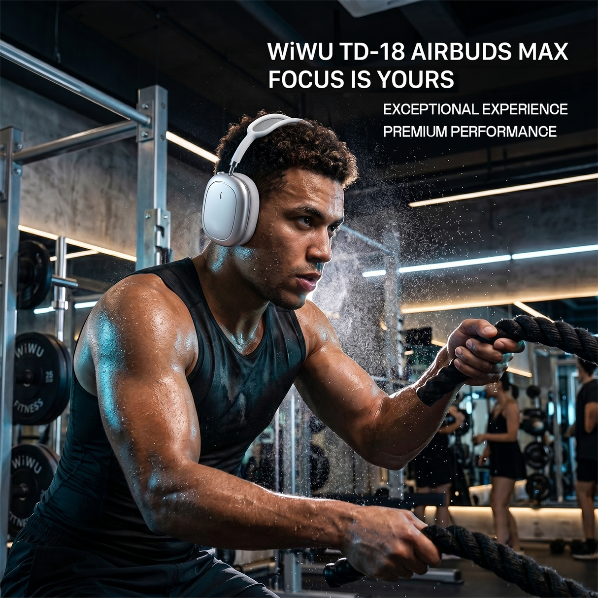 Airbuds Max سماعات رأس مريحة لاسلكية بتقنية بلوتوث مع إلغاء الضوضاء من WiWU