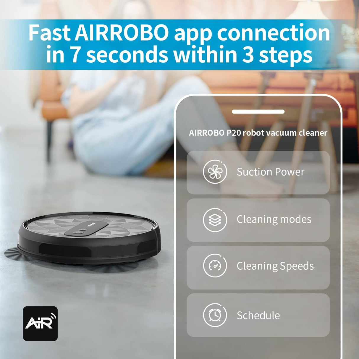 P20 Robot Vacuum Cleaner with 2800Pa Suction Power by AIRROBO | Vacuum Cleaner | SASKA Trading