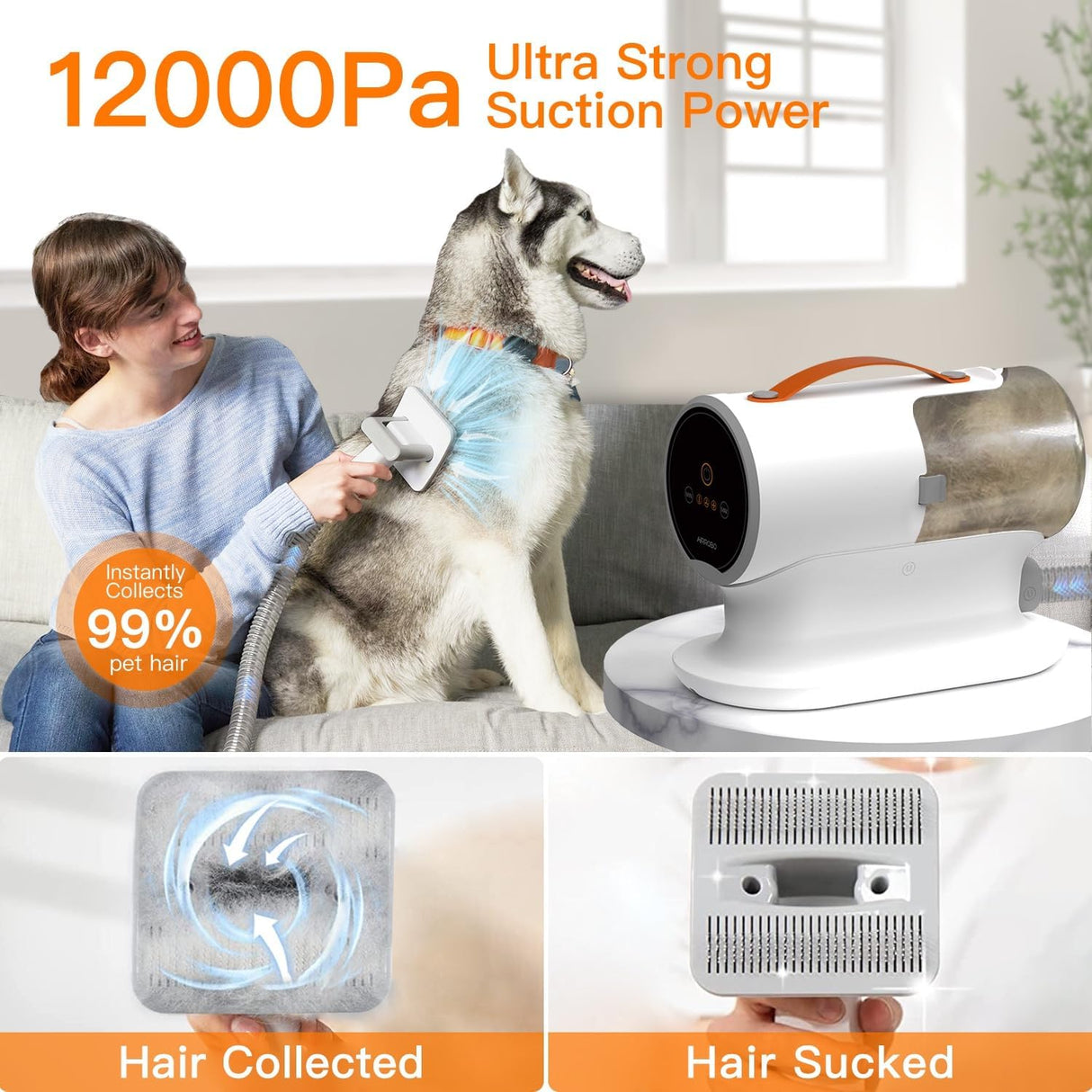 PG100 Pet Grooming Vacuum kit 12000Pa Suction by AIRROBO | Pet Grooming Kit | SASKA Trading