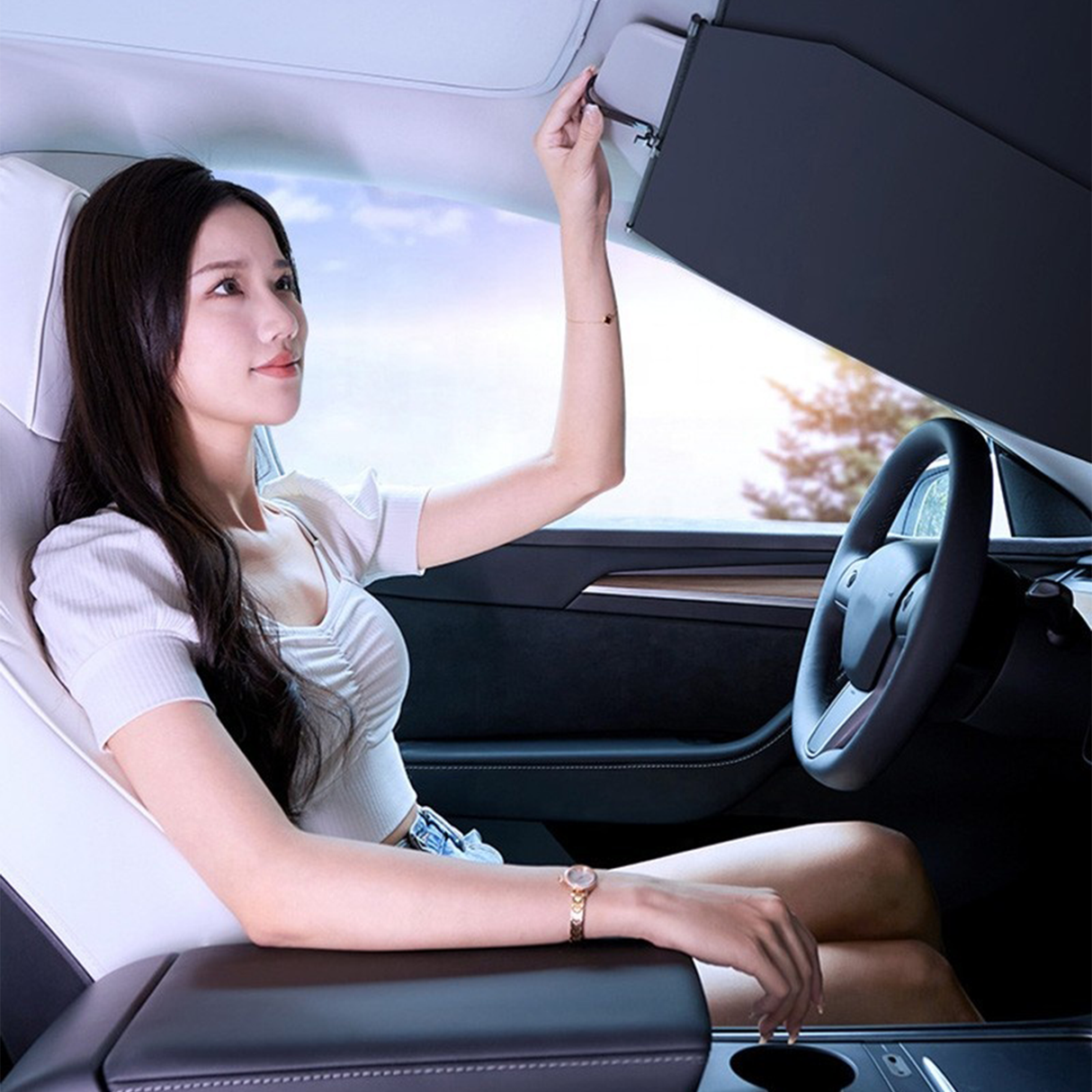 Automatic Retractable Car Sunshade | Car Sunshade | SASKA Trading