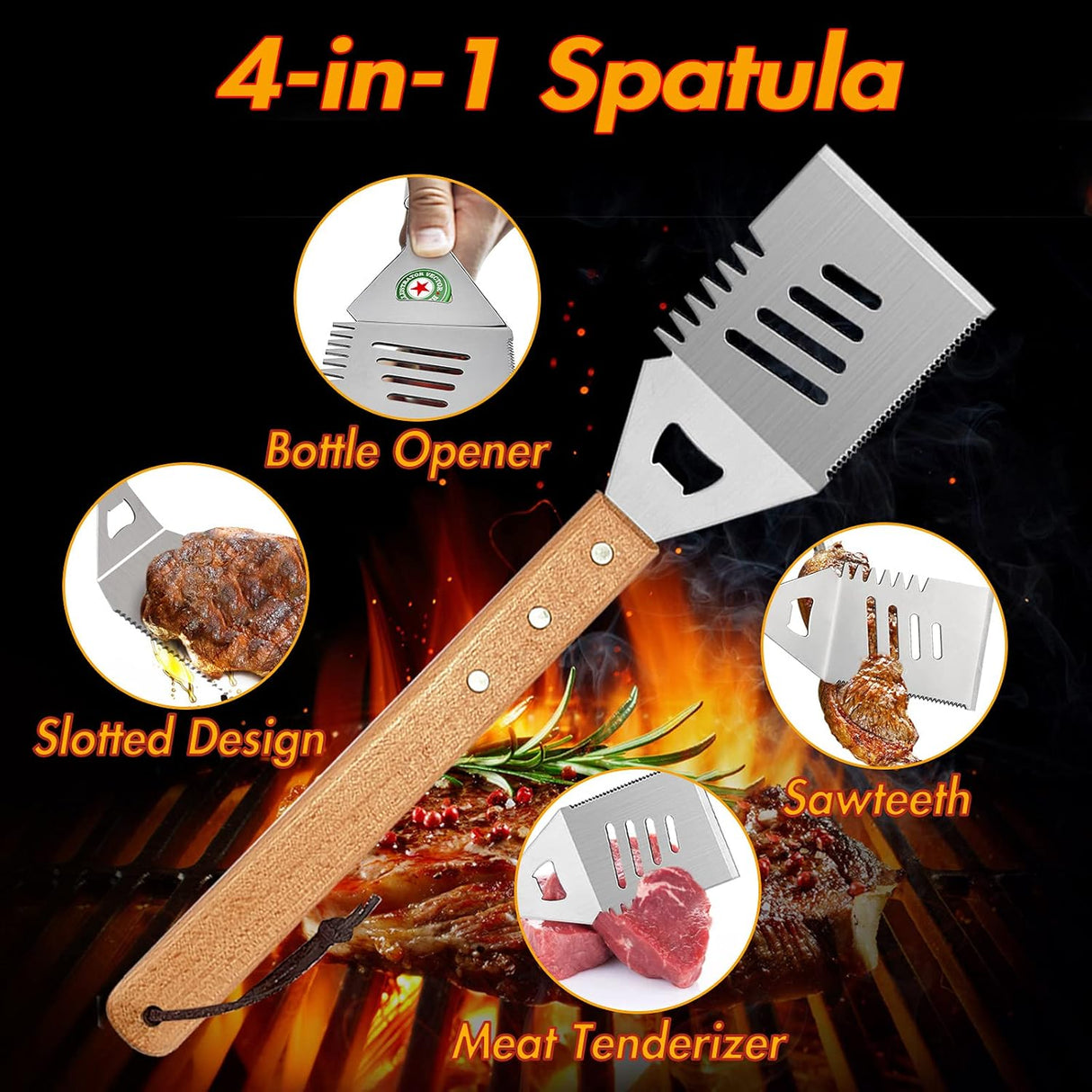 BBQ Stainless Steel Grilling Tools Set 24 in 1 | Outdoor Accessories | SASKA Trading