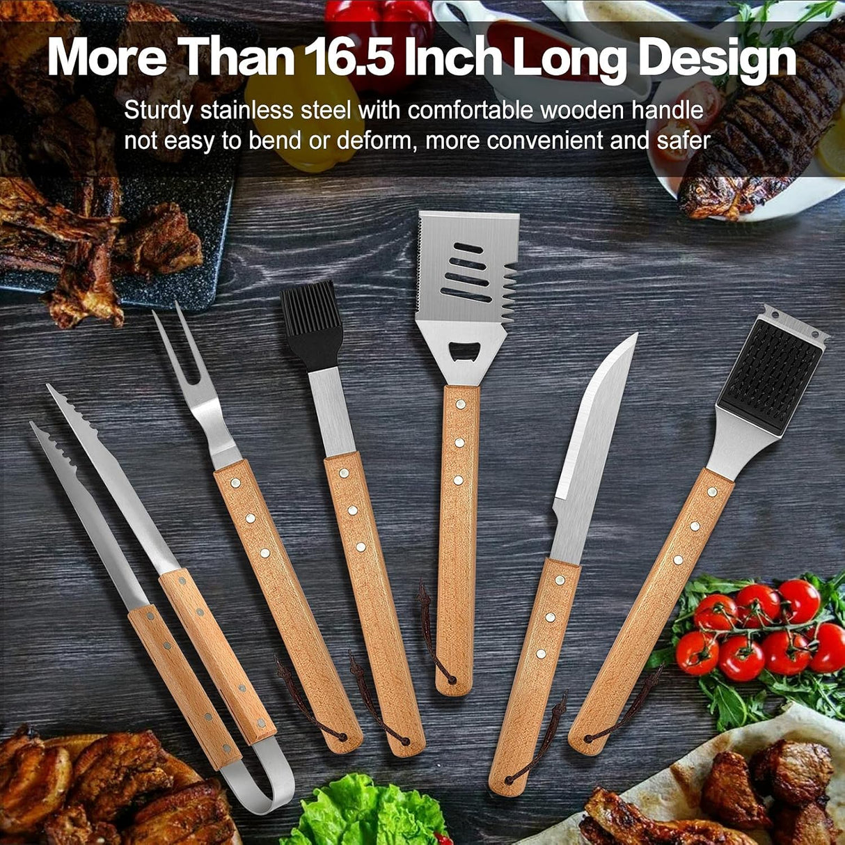 BBQ Stainless Steel Grilling Tools Set 24 in 1 | Outdoor Accessories | SASKA Trading
