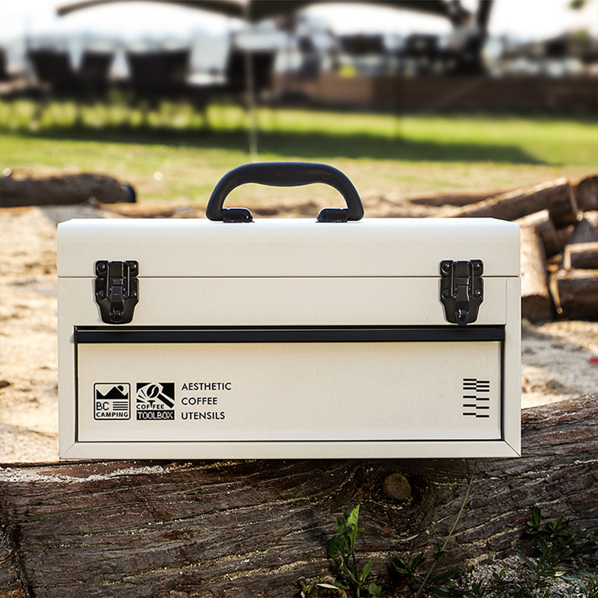 BINCOO 11-Piece Outdoor Coffee Set – Portable Double-Layer Aluminum Box for Espresso